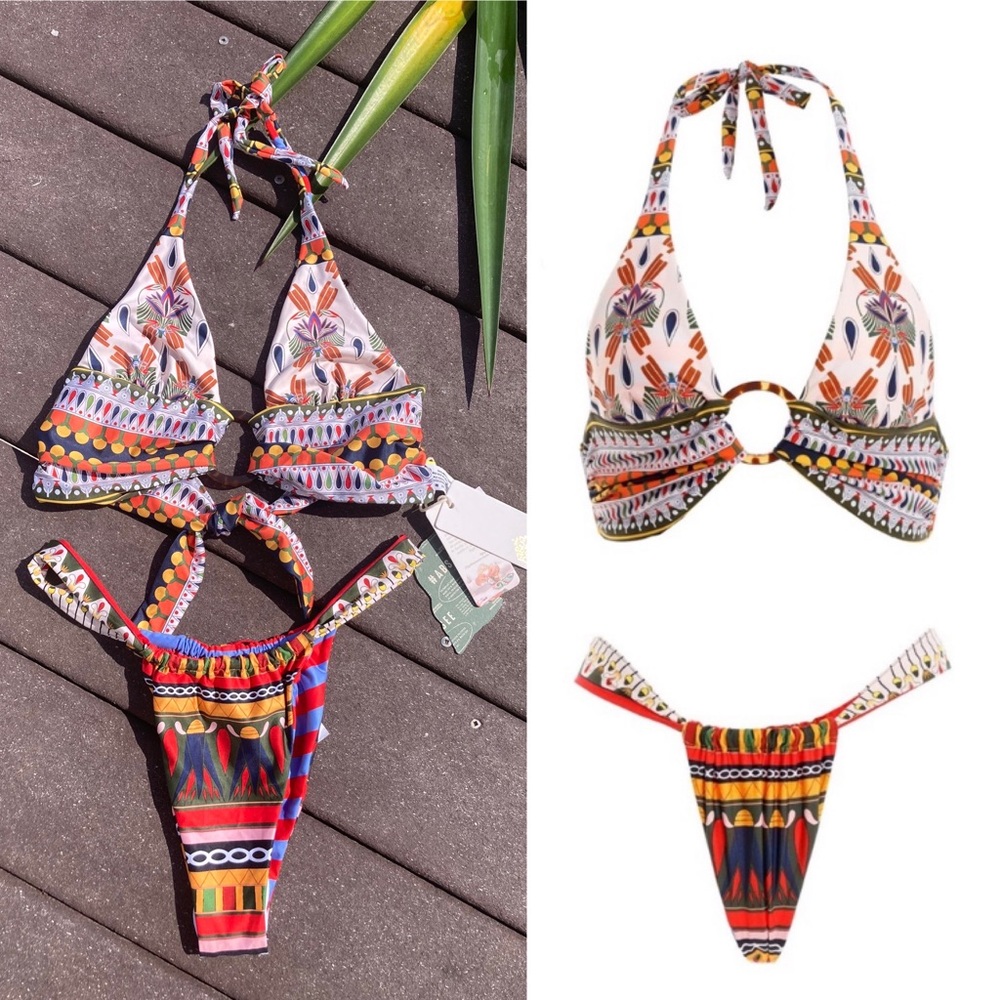 AGUA BENDITA Set - Loto Menfis Ring Bikini Top & Elsa Menfis Thong Bottom S/L